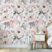 Panoramic floral wallpaper