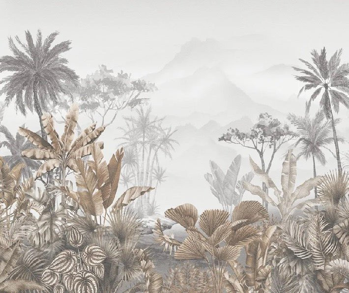 Papier peint tendance tropical sepia, XXL, tendance