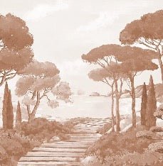 Papier peint balade dans les calanques terracotta, XXL, tendance