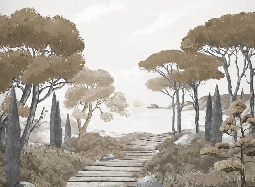 Wallpaper stroll in the calanques brown