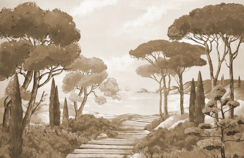 Wallpaper stroll in the calanques monochrome