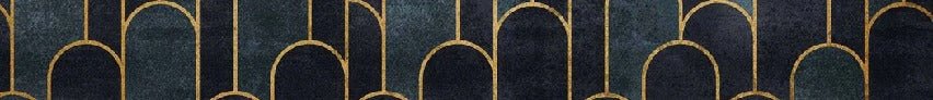 Dark blue chic toilet wallpaper