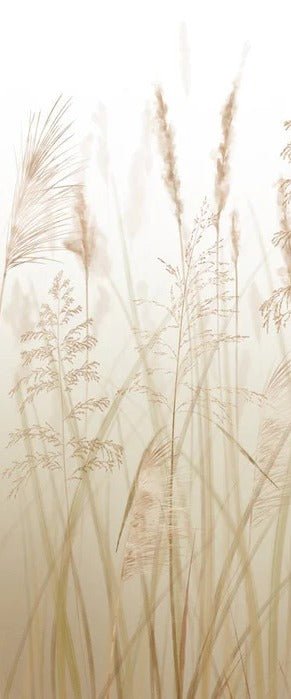 Beige wheat field flower toilet wallpaper