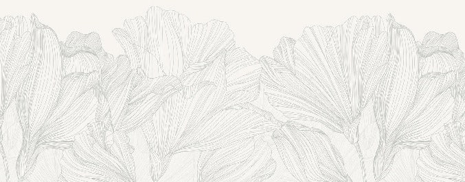 Wallpaper Vals de flores panoramic gray and white