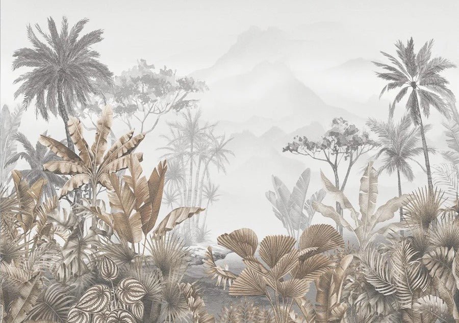 Papier peint tendance tropical sepia, XXL, tendance