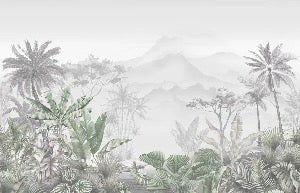 Papier peint tendance tropical vert, XXL, tendance