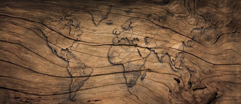 Wood & Map wallpaper