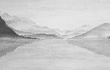 Papier Peint Vue Grand Albigny | Les Bleus du Lac® wallpaper