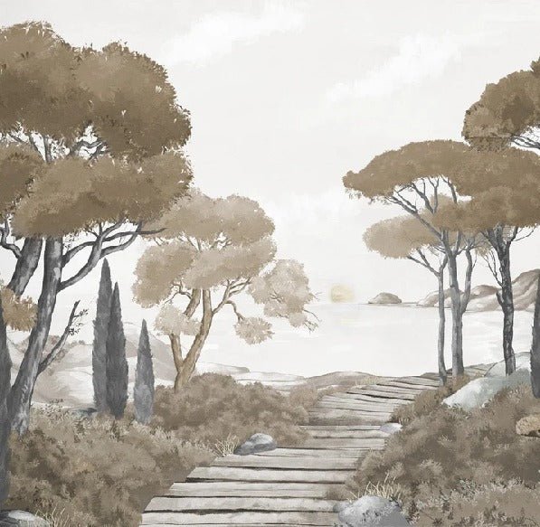 Wallpaper stroll in the calanques brown