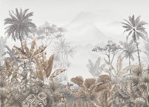 Papier peint tendance tropical sepia, XXL, tendance
