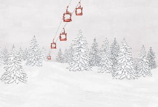Red cable car mountain wallpaper