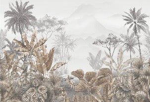 Papier peint tendance tropical sepia, XXL, tendance