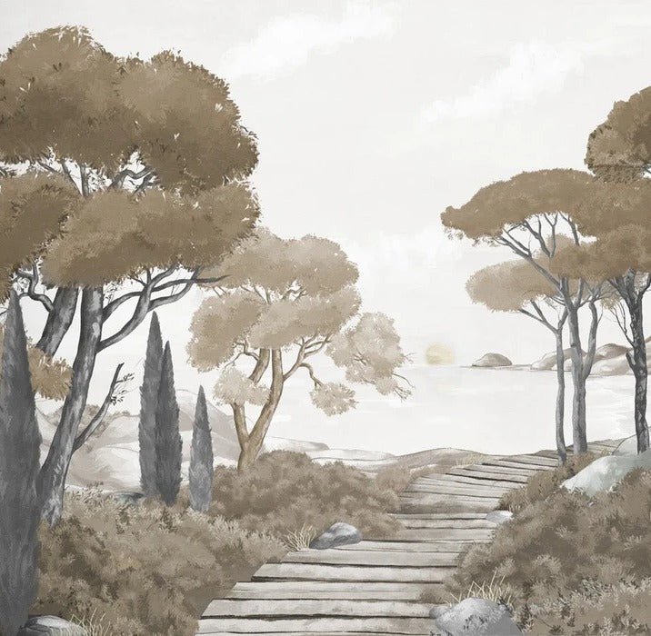 Brown coastal walk wallpaper