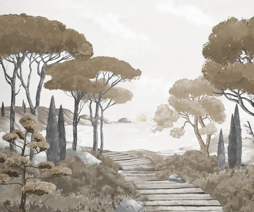 Wallpaper stroll in the calanques brown