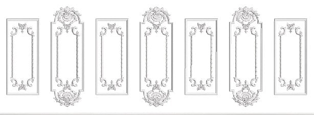 Trompe l'oeil white moulding wallpaper Chic Paris