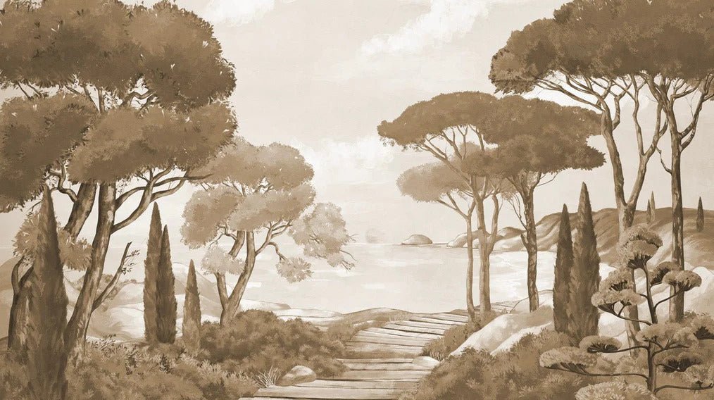 Wallpaper stroll in the calanques monochrome