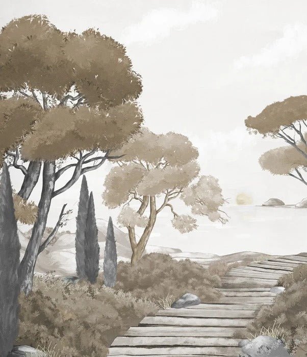 Brown coastal walk wallpaper