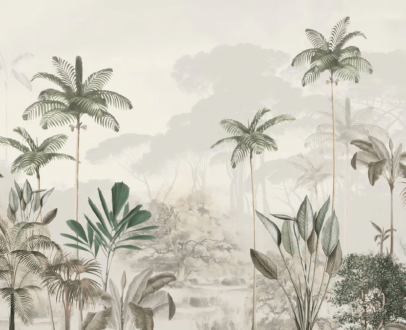 Jungle Eden Green Wallpaper - H182cm x W224cm - Softouch Material
