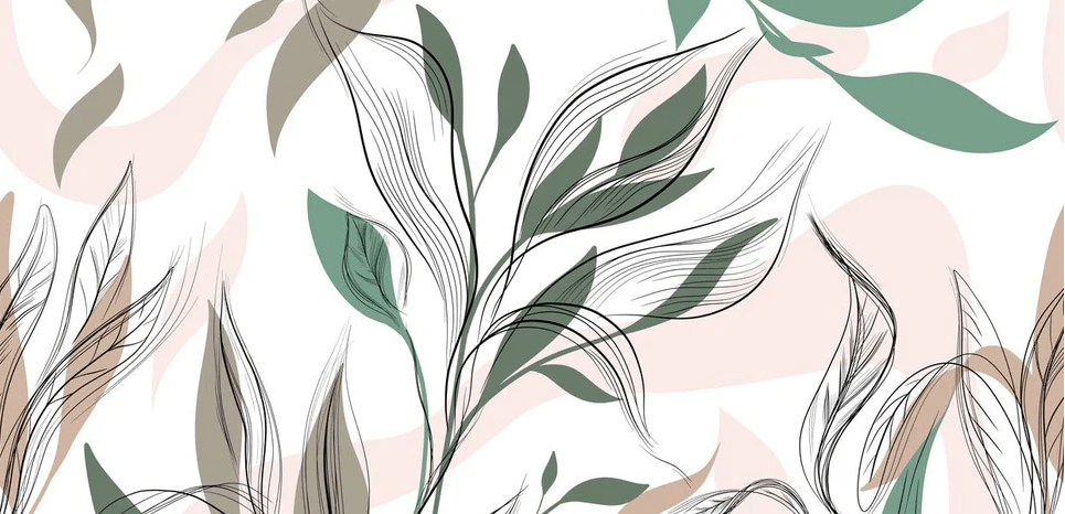 Graphic Flower Wallpaper - H225cm x W465cm - Softouch Material