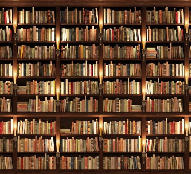 Papier peint trompe l'oeil Authentique Bibliothèque, XXL, tendance