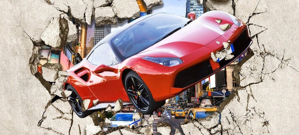 Red Racing Car 3D wallpaper