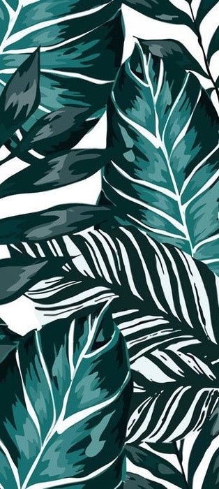 Non-woven toilet wallpaper Leaf color Peacock Blue