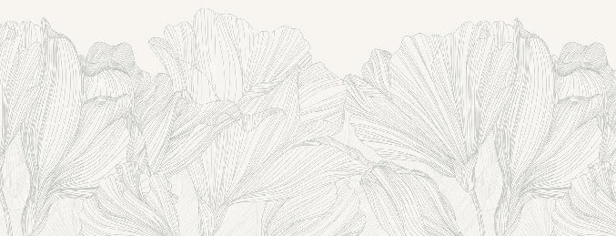 Wallpaper Vals de flores panoramic gray and white
