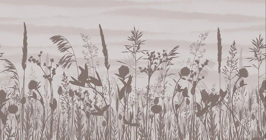 Monochrome panoramic branch wallpaper