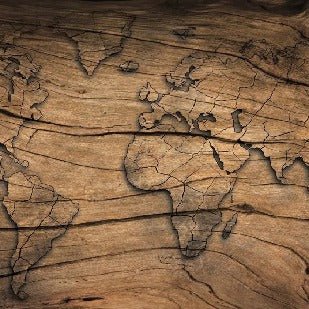 Wood & Map wallpaper