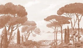 Papier peint balade dans les calanques terracotta, XXL, tendance