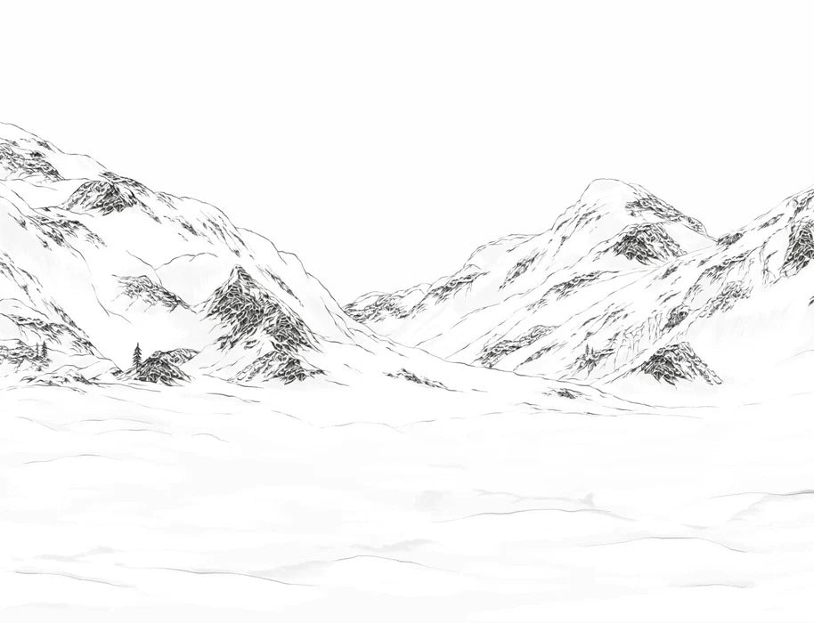 Black and white Val Isère wallpaper