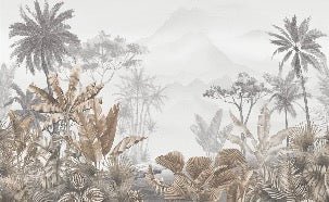 Papier peint tendance tropical sepia, XXL, tendance