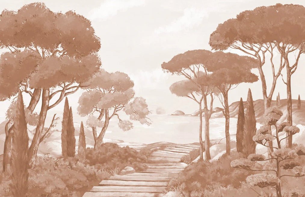 Wallpaper stroll in the calanques terracotta