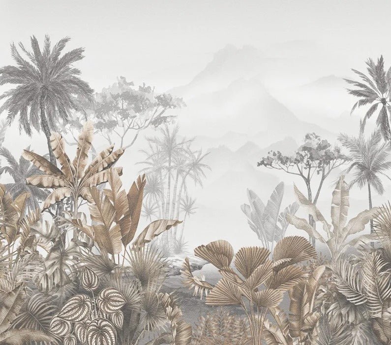 Papier peint tendance tropical sepia, XXL, tendance