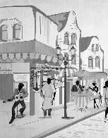 Paris café terrace wallpaper