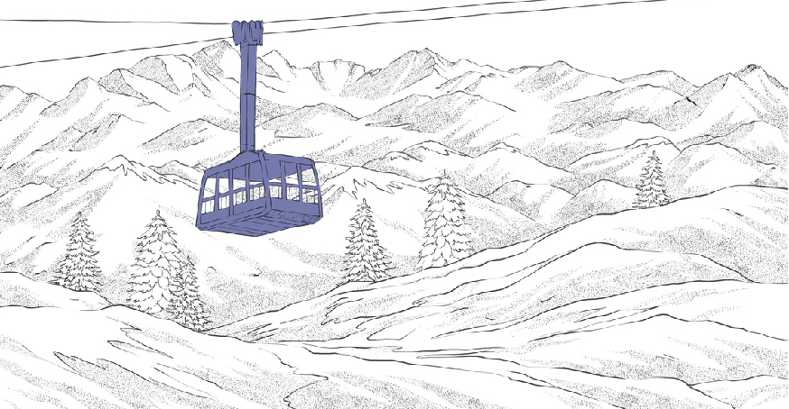 La Plagne Gondola Blue Wallpaper