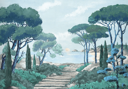 Papier peint balade dans les calanques, XXL, tendance