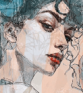 Blue rose female face wallpaper
