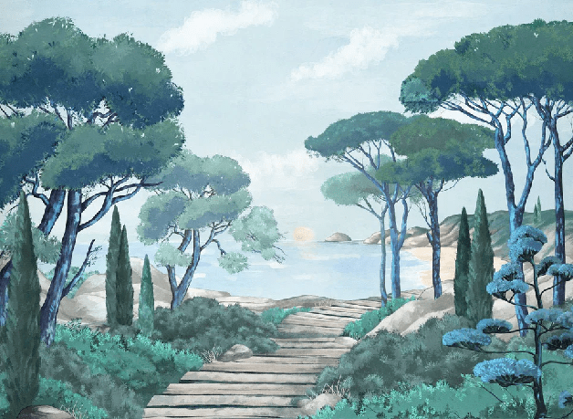 Papier peint balade dans les calanques, XXL, tendance
