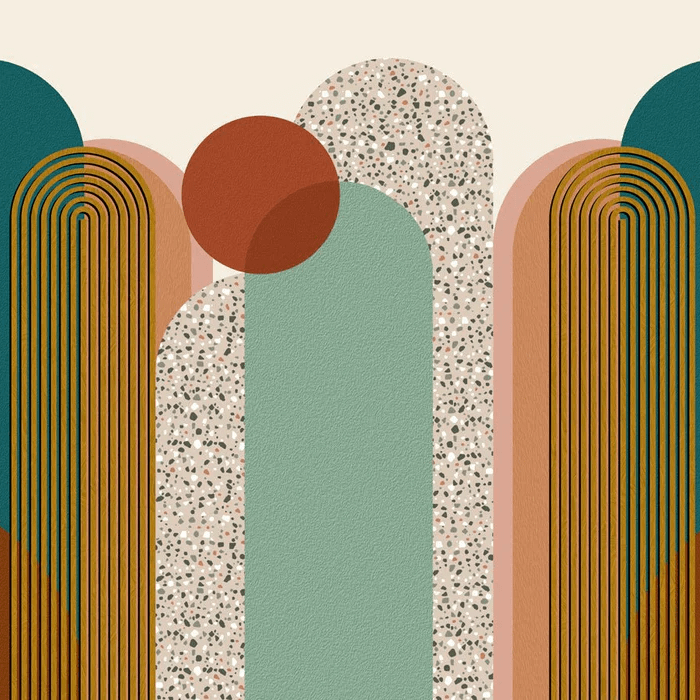 Art pop deco graphic trend wallpaper