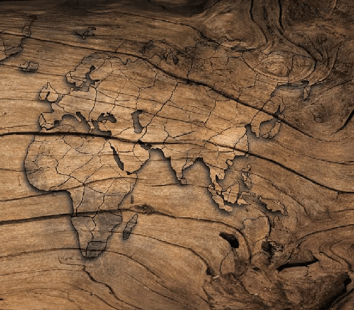 Wood & Map wallpaper