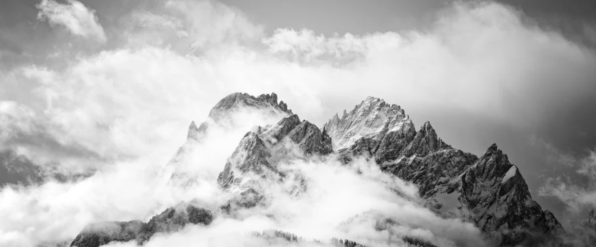 Panoramic backdrop of the Dolomite peaks
