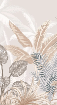 Terracotta jungle bathroom wallpaper