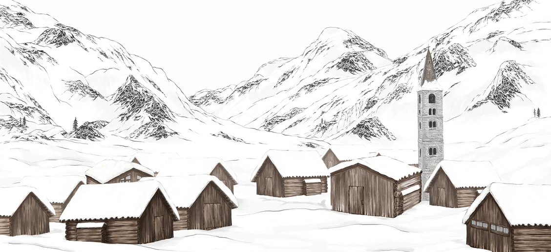 Val d'Isère village wallpaper