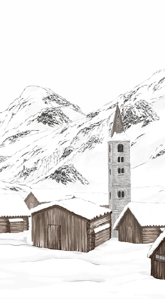 Val d'Isère village wallpaper
