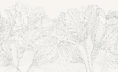 Panoramic wallpaper gray and white waltz of flowers