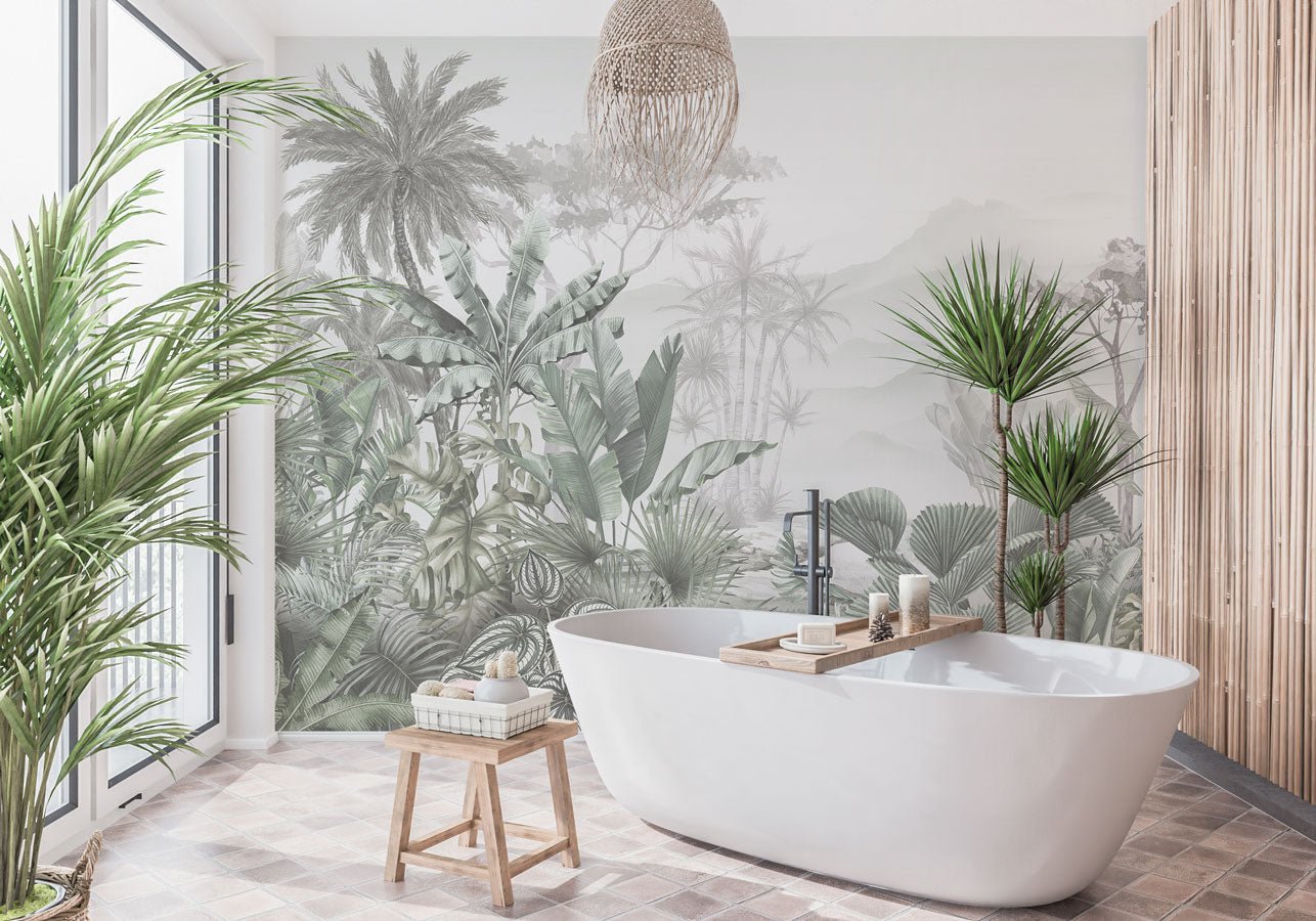 Papier peint tendance tropical vert, XXL, tendance