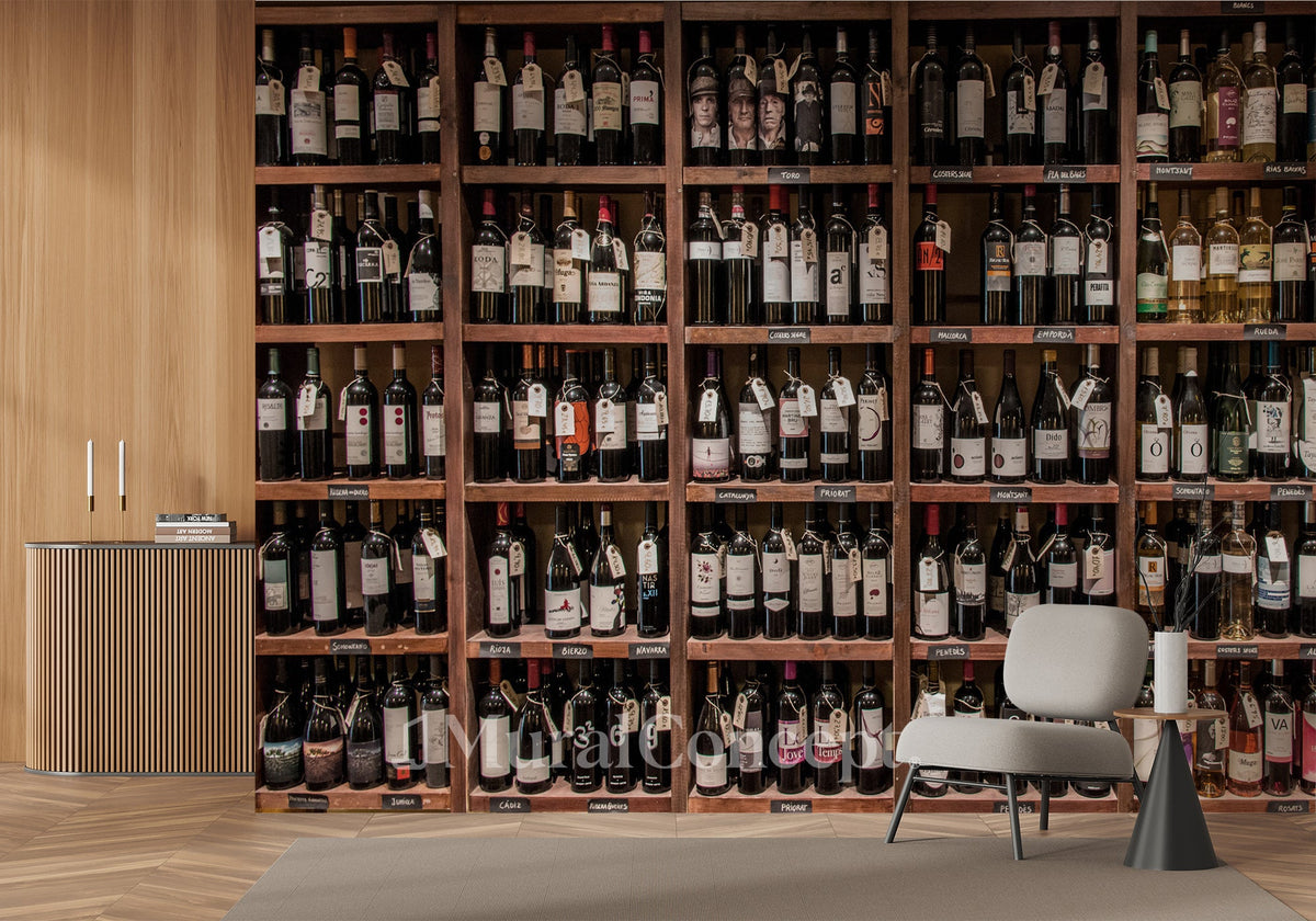 Authentic wallpaper wine cellar - Muralconcept
