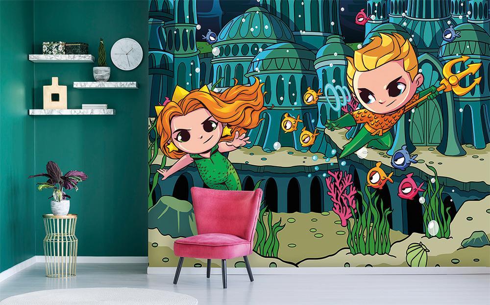 Panoramic wallpaper justice league baby BD héro aqua