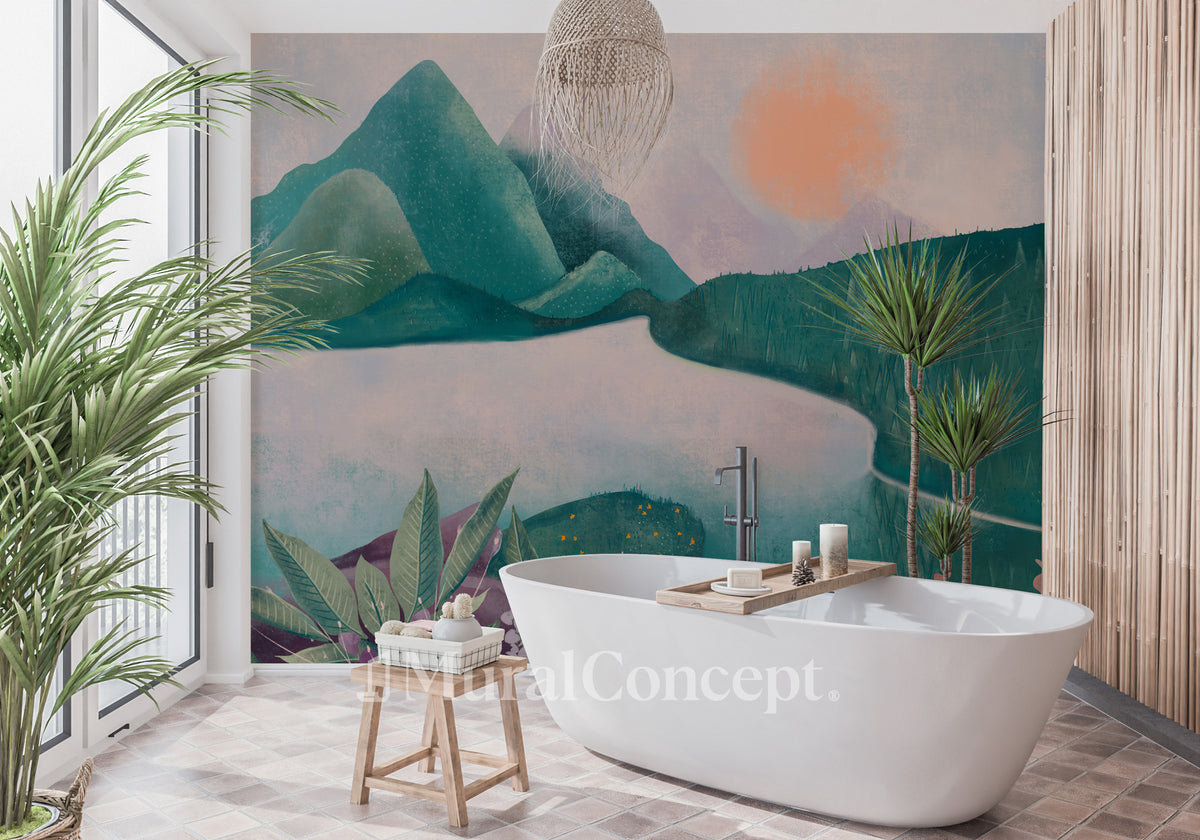 Bathroom wallpaper beauty of nature